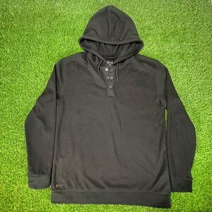 Bylt Adventure Fleece Hooded Henley Black Mens M Athleisure